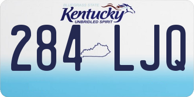 KY license plate 284LJQ