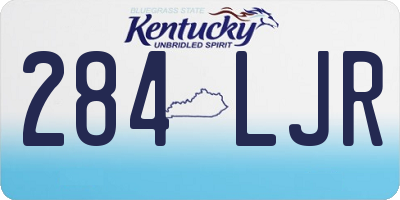KY license plate 284LJR