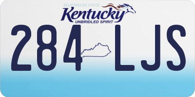 KY license plate 284LJS