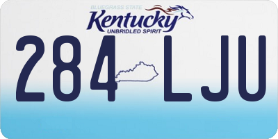 KY license plate 284LJU