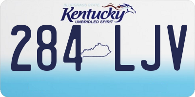 KY license plate 284LJV