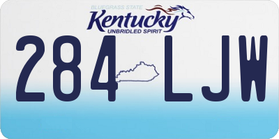 KY license plate 284LJW