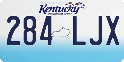 KY license plate 284LJX