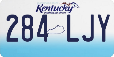 KY license plate 284LJY