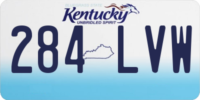KY license plate 284LVW