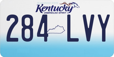 KY license plate 284LVY