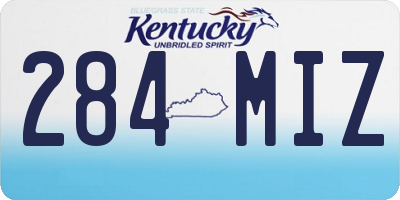 KY license plate 284MIZ