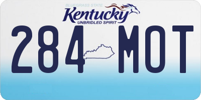 KY license plate 284MOT