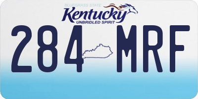 KY license plate 284MRF