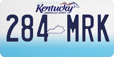 KY license plate 284MRK
