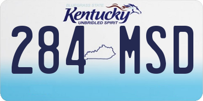 KY license plate 284MSD