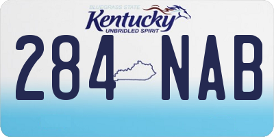 KY license plate 284NAB