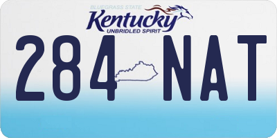 KY license plate 284NAT