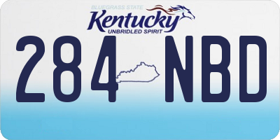 KY license plate 284NBD