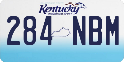 KY license plate 284NBM