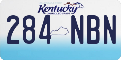 KY license plate 284NBN