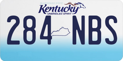 KY license plate 284NBS