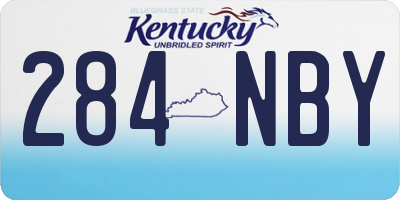KY license plate 284NBY