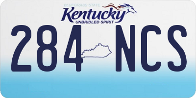 KY license plate 284NCS