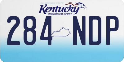 KY license plate 284NDP