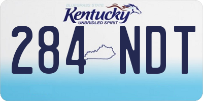 KY license plate 284NDT