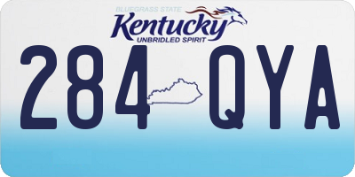 KY license plate 284QYA