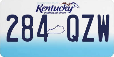 KY license plate 284QZW