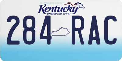 KY license plate 284RAC