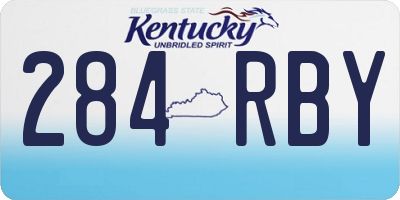 KY license plate 284RBY