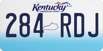 KY license plate 284RDJ