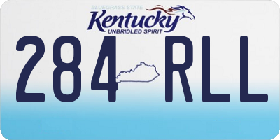 KY license plate 284RLL