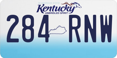 KY license plate 284RNW