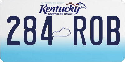 KY license plate 284ROB