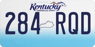 KY license plate 284RQD