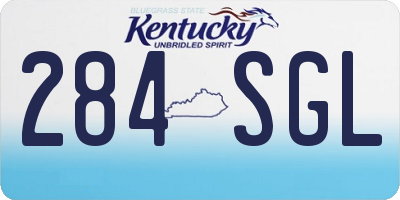 KY license plate 284SGL