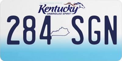 KY license plate 284SGN