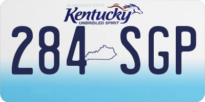 KY license plate 284SGP