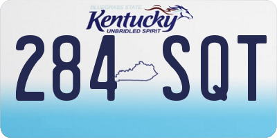 KY license plate 284SQT
