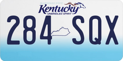 KY license plate 284SQX