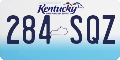 KY license plate 284SQZ