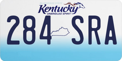 KY license plate 284SRA