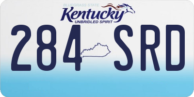 KY license plate 284SRD