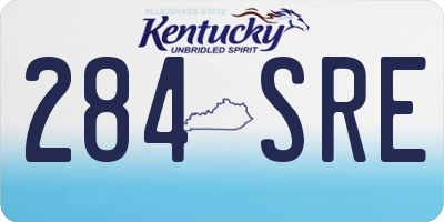 KY license plate 284SRE