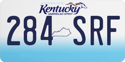 KY license plate 284SRF