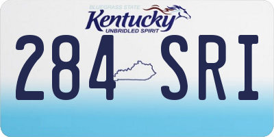 KY license plate 284SRI
