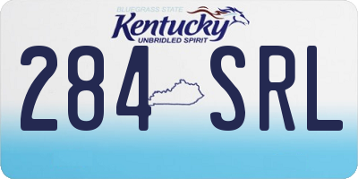 KY license plate 284SRL