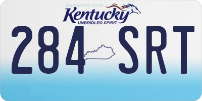 KY license plate 284SRT