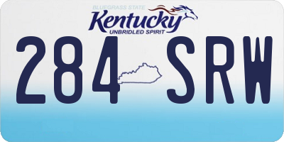 KY license plate 284SRW