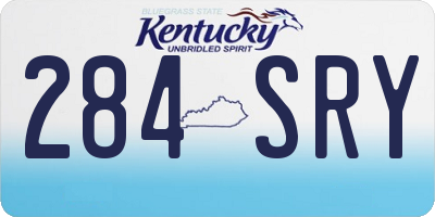 KY license plate 284SRY