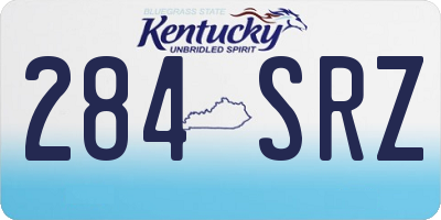 KY license plate 284SRZ